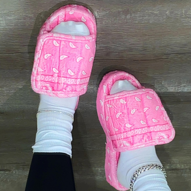 Pink Bandana Slippers