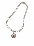 Silver Reworked Chanel Button Necklace