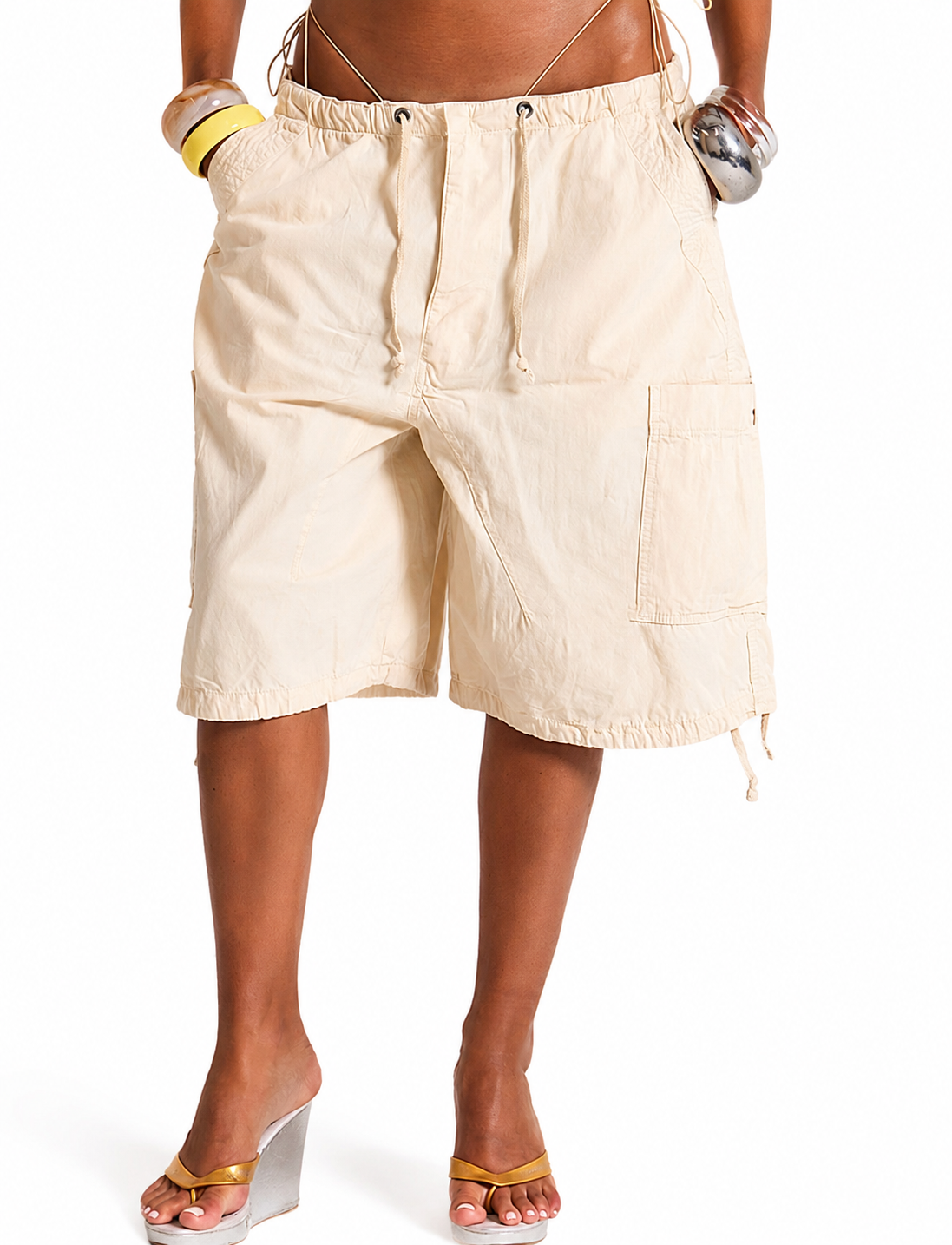 Beige Big Me Shorts