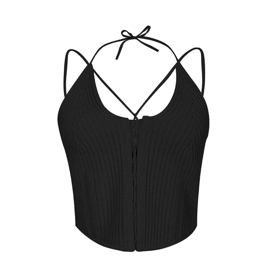 Black Crochet Pia Top