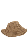 Brown Cable Knit Bucket Hat