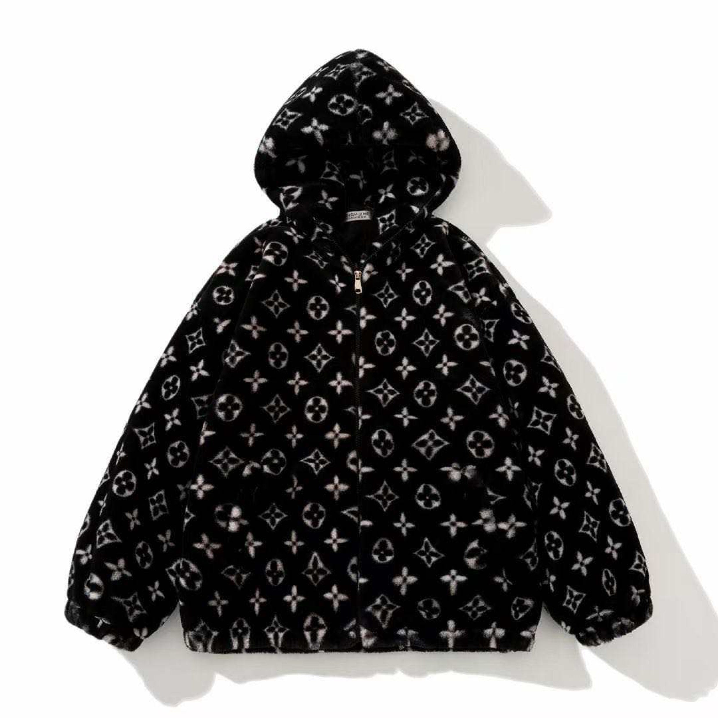 Black Monogram Fur Jacket