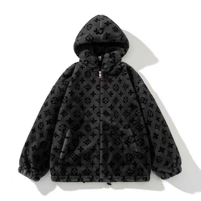 Dark Grey Monogram Fur Jacket